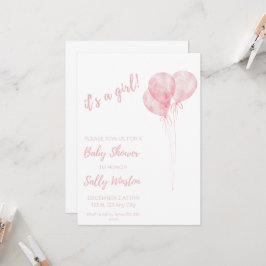 Es ist eine Girl Pink Balloons Baby Dusche Einladu Einladung
