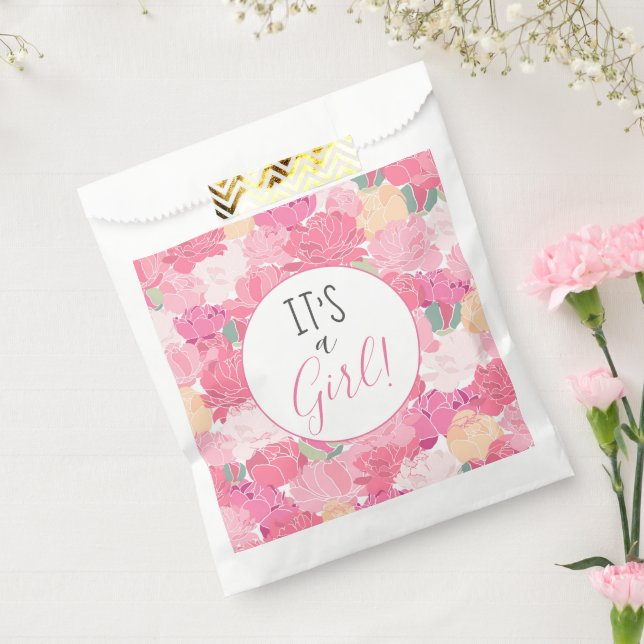 Es ist eine Girl Pink Blumenmuster Baby Dusche Geschenktütchen (Versiegelt)