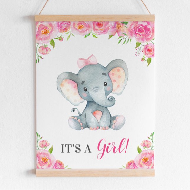 Es ist eine Girl Pink Elephant Girl Duschvorrichtu Poster (Von Creator hochgeladen)