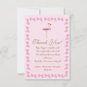 Es ist eine Girl Pink Flamingo Baby Dusche Vielen  Dankeskarte