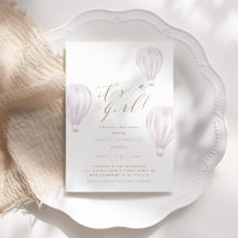 Es ist eine Girl - Pink Hot Air Ballon Babydusche