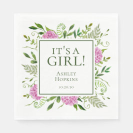 Es ist eine Girl Pink Hydrangeas Girl Baby Dusche Serviette