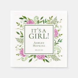 Es ist eine Girl Pink Hydrangeas Girl Baby Dusche Serviette