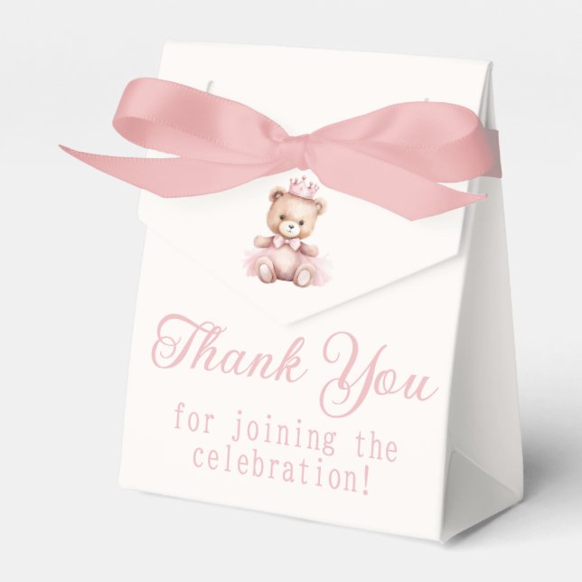 Es ist eine Girl Pink Princess Bear Baby Dusche Geschenkschachtel (Vorderseite)