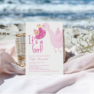 Es ist eine Girl Pink Swan Baby Dusche Einladung