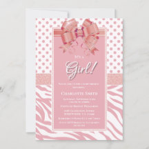 Es ist eine Girl Pink und White Baby Dusche