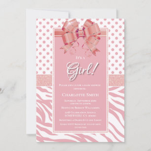 Es ist eine Girl Pink und White Baby Dusche Einladung