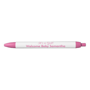 Es ist eine Girl-Pink-weiße Ankündigung Kugelschreiber