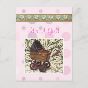 Es ist eine Girl-Postkarte Ankündigungspostkarte