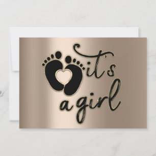 Es ist eine Girl Script Baby Dusche Rose Black Fee Einladung
