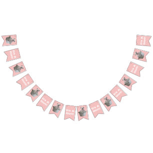 Es ist eine Girl Teddy Bär Pink Stripes Babydusche Wimpelkette