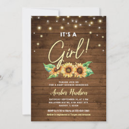 Es ist eine Girl Yellow Sunflower Baby Dusche Spri Einladung