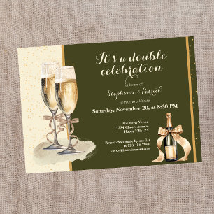 Es ist eine Gold-Champagner-Party zum doppelten Ju Einladung