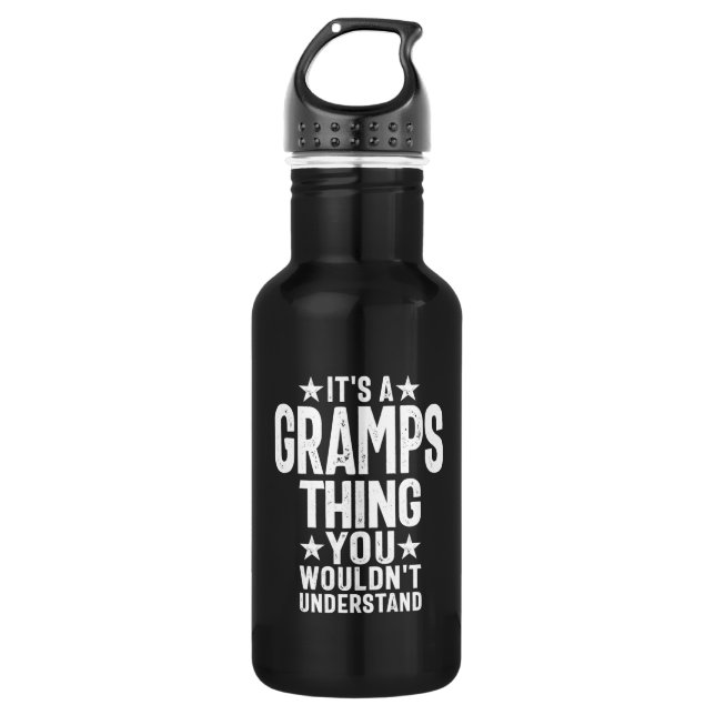 Es ist eine Gratwanderung | Großvatergeschenk Edelstahlflasche (Vorderseite)