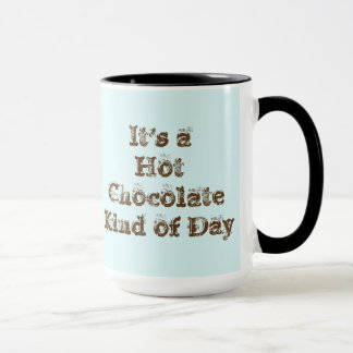 Es ist eine heiße Schokoladen-Art Tag Tasse