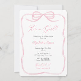 Es ist eine Hübsche Pink Ribbon Bow Babydusche für Einladung