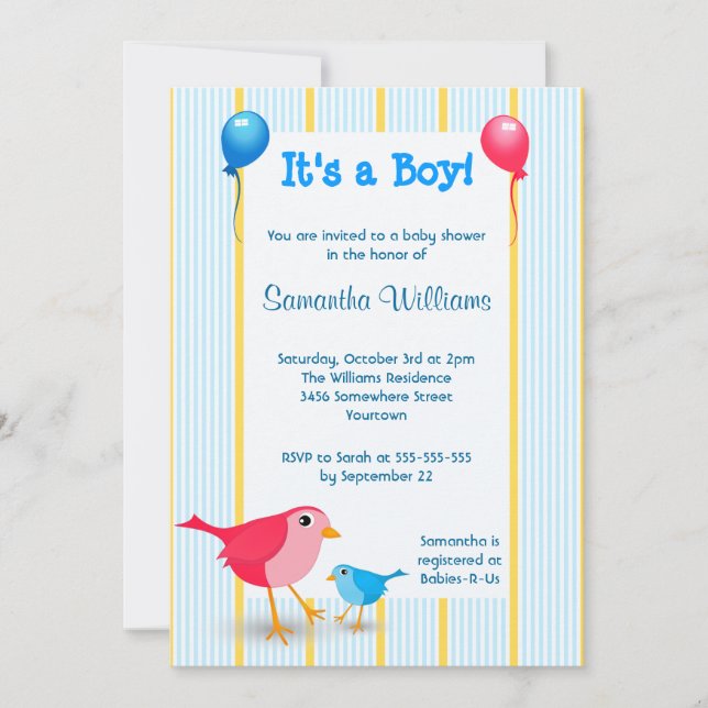 Es ist eine junge Baby Birth Announcement Shower I Einladung (Vorderseite)