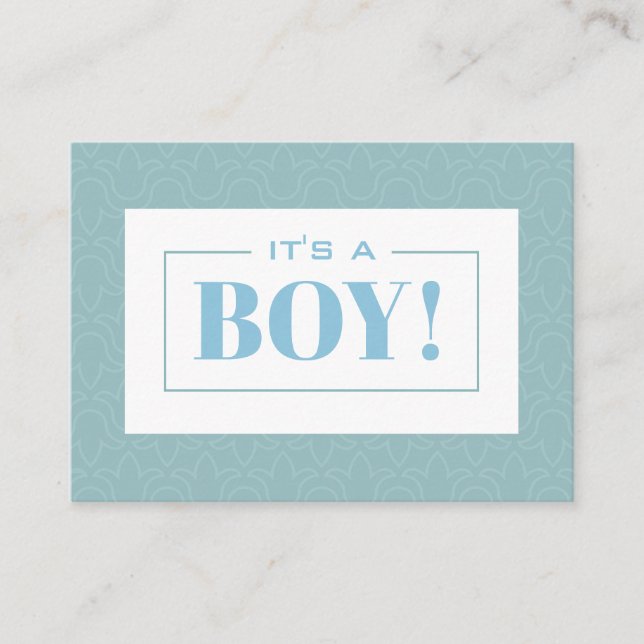 Es ist eine junge Baby blauen Blumendesign Pastell Visitenkarte (Vorderseite)