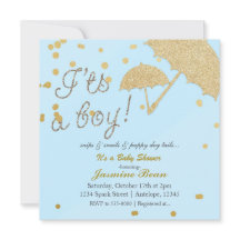 Es ist eine junge Blue & Gold Baby Dusche Einladun