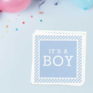 Es ist eine junge moderne, helle Blue Stripes Baby Serviette