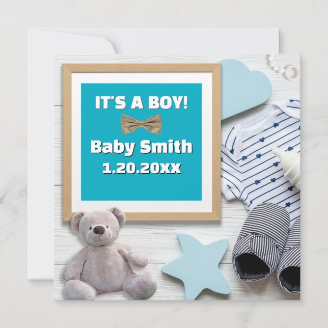 Es ist eine junge Social Media, Baby Blue Pregnanc Ankündigung (Vorderseite)