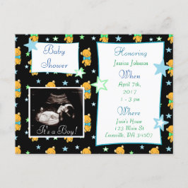 Es ist eine Junge, Ultraschalldusche Pic Baby Einl Einladungspostkarte