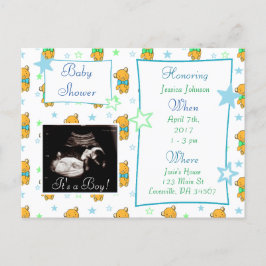 Es ist eine Junge, Ultraschalldusche Pic Baby Einl Einladungspostkarte