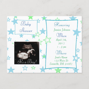 Es ist eine Junge, Ultraschalldusche Pic Baby Einl Einladungspostkarte