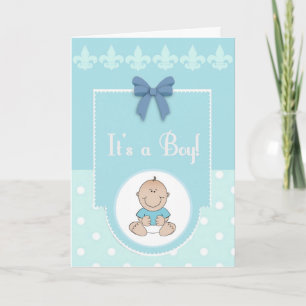 Es ist eine Jungen-Glückwunsch-neue Baby-Karte Karte