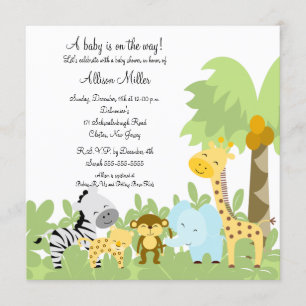 Es ist eine Jungle Baby Animails Babydusche Einlad Einladung