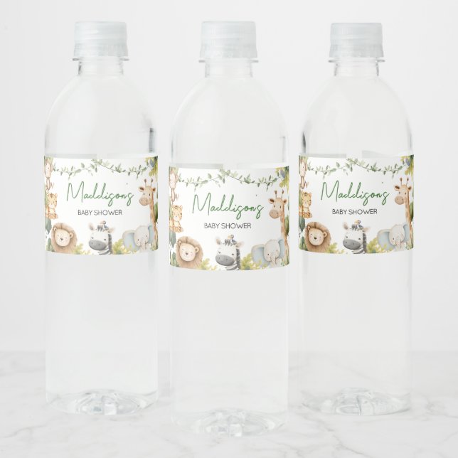 Es ist eine Jungle Safari Animal Baby Dusche (Flaschen)