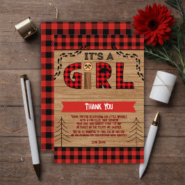 Es ist eine Karierte Mädchendusche aus Rustikal-Ho Dankeskarte