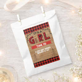 Es ist eine Karierte Mädchendusche aus Rustikal-Ho Geschenktütchen