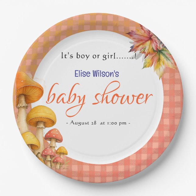 Es ist eine kleine, märchenhafte Babydusche Pappteller (Vorderseite)