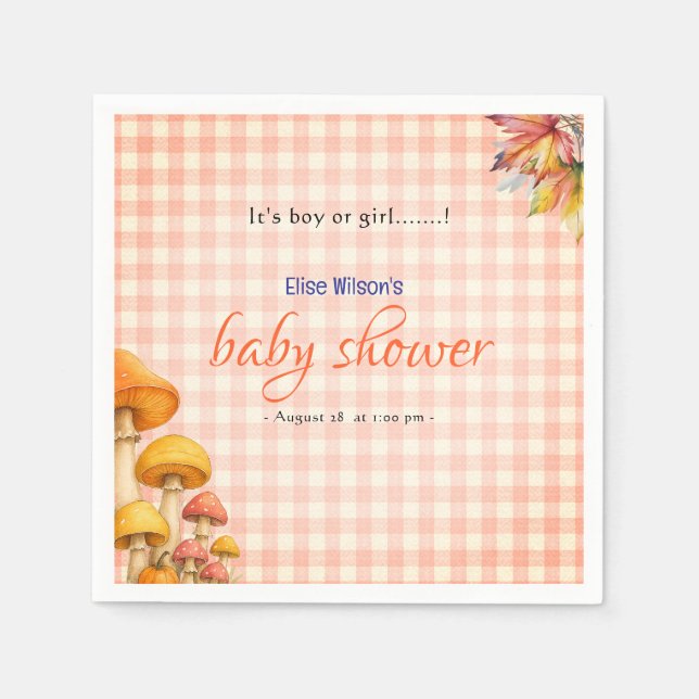 Es ist eine kleine, märchenhafte Babydusche Serviette (Vorderseite)