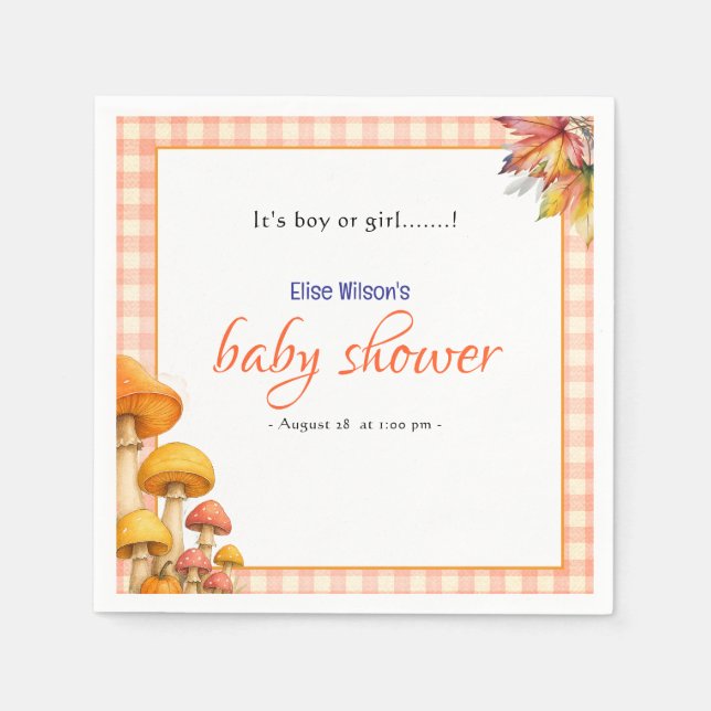 Es ist eine kleine, märchenhafte Babydusche Serviette (Vorderseite)