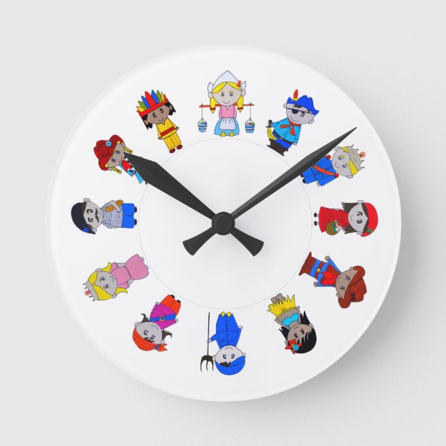 Es ist eine kleine Welt Runde Wanduhr (Vorderseite)