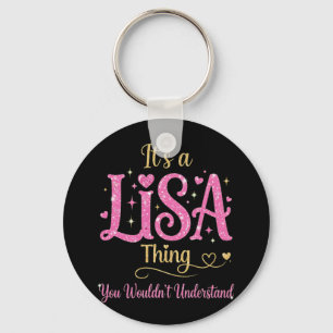 Es ist eine Lisa-Sache Pink Gold Frauen Geschenk Schlüsselanhänger