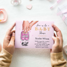 Es ist eine Mädchen Baby Dusche Pink Girl Schuhe E