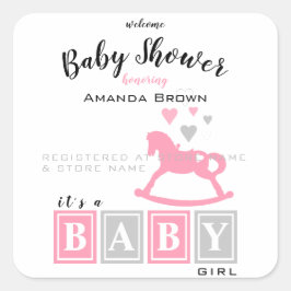 Es ist eine Mädchen-Babydusche Quadratischer Aufkleber