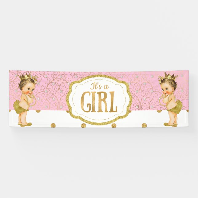 Es ist eine Mädchen-Babyparty-Fahne Banner (Horizontal)