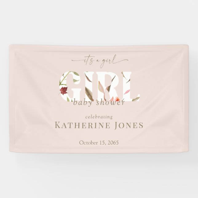 Es ist eine Mädchen-Blush-Baby-Dusche Banner (Horizontal)