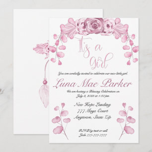 Es ist eine Mädchen-Einladung für Segen oder Widmu Einladung