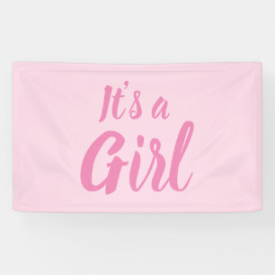 Es ist eine Mädchen, hellrosa Babydusche, Geschlec Banner
