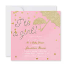 ES IST EINE MÄDCHEN-Pink & Gold-Baby-Dusche