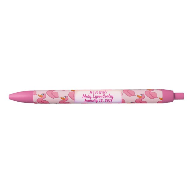 Es ist eine Mädchen-Rosa-Enten-Stifte Kugelschreiber (Vorderseite)