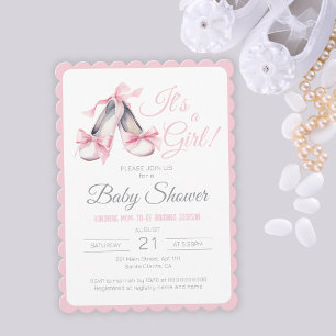 Es ist eine Mädchenblush Pink Ballerina Babydusche Einladung