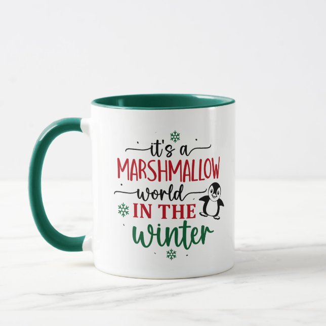 Es ist eine Mäusespielwelt im Winter Tasse (Links)