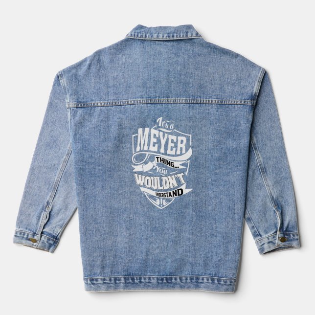 Es ist eine Meyer-Sache Jeansjacke (Rückseite)