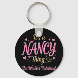 Es ist eine Nancy-Sache Rosa Gold Frauen Geschenk Schlüsselanhänger